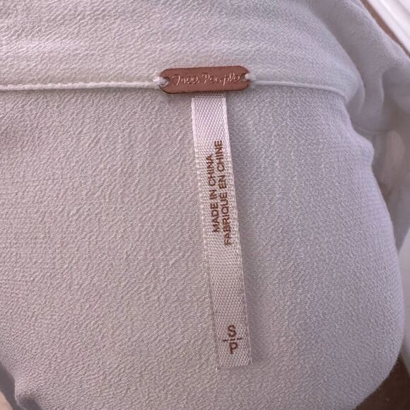 Free People Size S Ruffle Tunic Top White Renaissance Cosplay Pirate Victorian - Picture 7 of 9